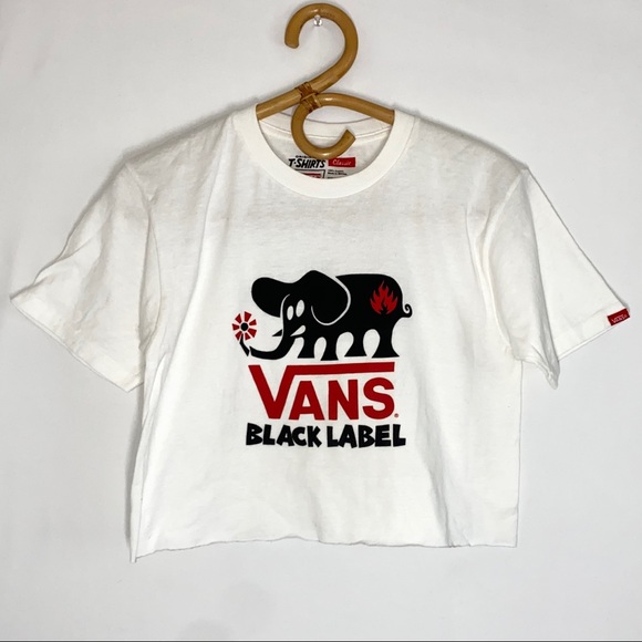 Vans White Crop Top - Picture 1 of 4